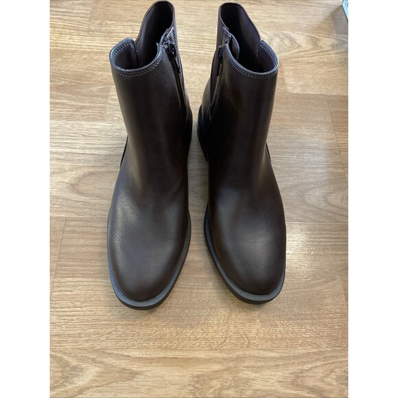 Style & Co Womens Edwinaa Gore Ankle Booties Chocolate Smooth 6M NIB - Picture 6 of 16
